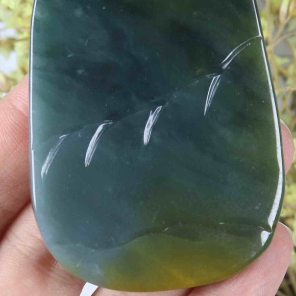 Certified Green yellow 100% Natural A Jade jadeite Landscape Pendant - Picture 9 of 11